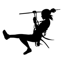 Zipline woman silhouette © Vexels