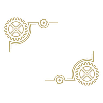 Victorian steampunk outline frame