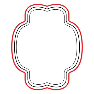 White frame with a red border