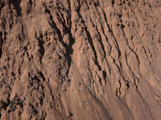 Dirt soil texture close-up background. Close-up of a gravel pile