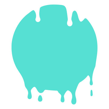 Blue circle with a dripping liquid on it
