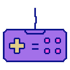 Purple pixel game controller © Vexels