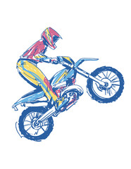 Illustration of a dirt bike rider © Vexels