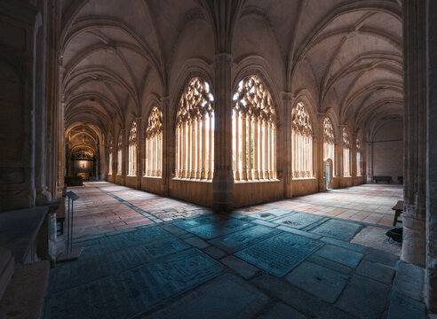 Cloister of Segovia Cathedral with Gothic Arches