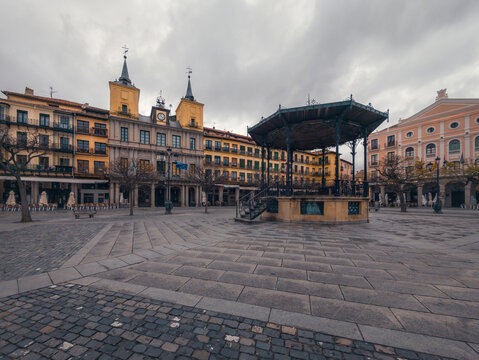 Historic town square in Segovia, Spain with charming buildings