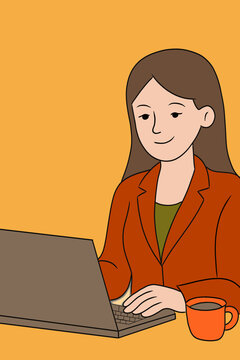 Businesswoman at laptop in office setting
