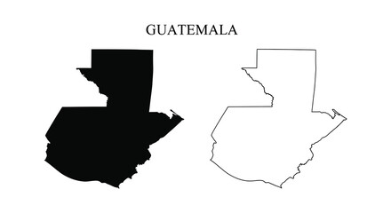 Guatemala map illustration with filled and outline versions a striking silhouette © MdAbulBasher