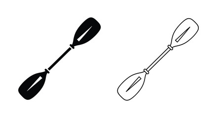 Two kayak paddles one solid black and one outlined a striking silhouette © MdAbulBasher