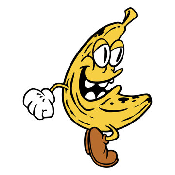 Cartoon banana running