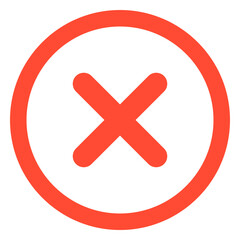 Obraz premium Red x in a circle