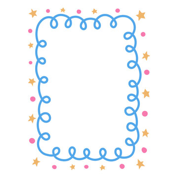 Blue frame with stars and swirls