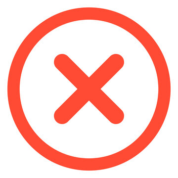 Red x in a circle