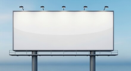 Obraz premium Blank Billboard Underneath A Clear Blue Sky Waiting For Your Message