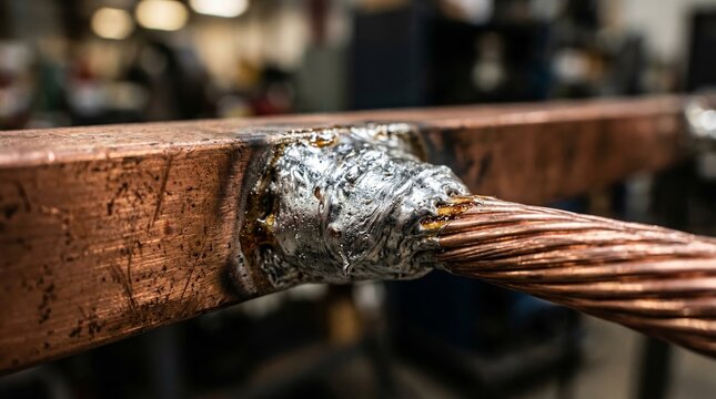 Exothermic Welding Connection on Copper Grounding Bar