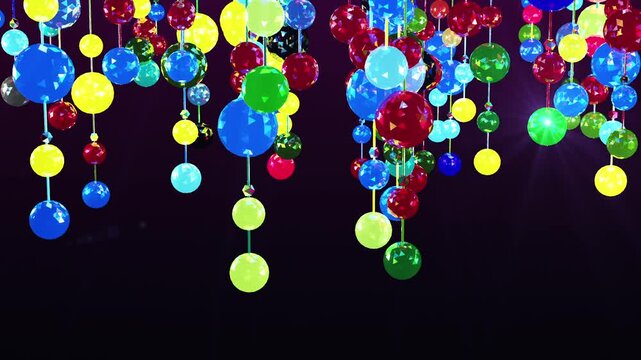 Bright and shiny club balls. Sparkle lights. Loop animation