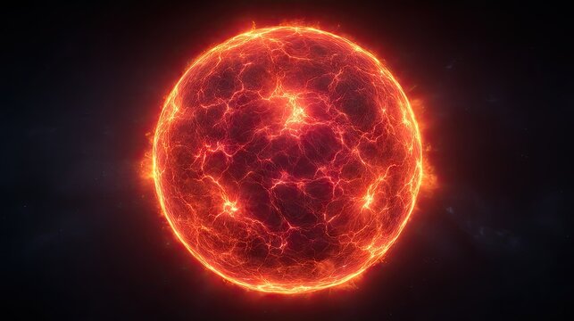 Fiery orb illustration red hot sphere energy concept background