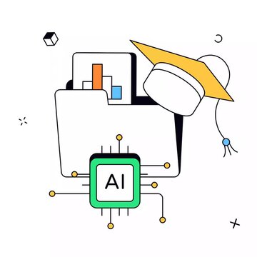 AI Education and Academic Data Management Animation
