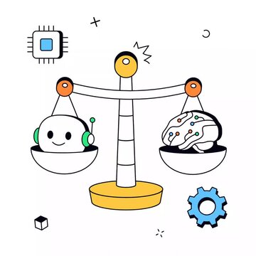 Artificial Intelligence Ethics and Balance Animation