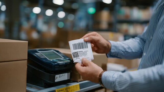 329Close-up of a librarian scanning a book barcode before placing it on a shelf