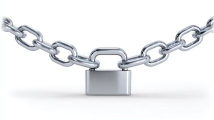 Obraz premium Professional and Clean Image of a Chain with a Padlock Representing Security and Closure