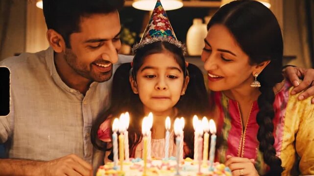 happy family celebrating birthday with candles on cake together birthday celebration family gatherin