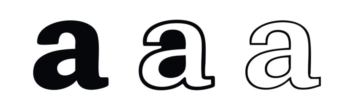 Stylized Lowercase 'a' Lettermark and Typographic Icons for Font Design and Branding