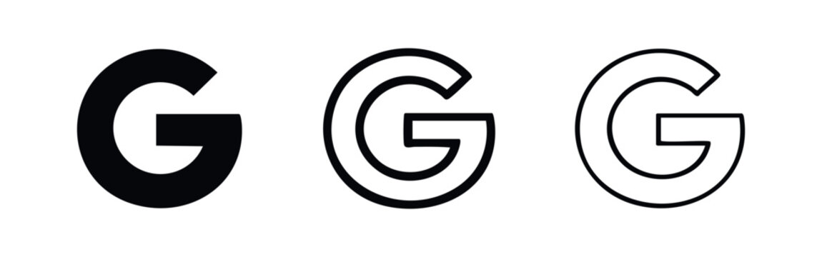 Google G Logo Icon Set - Search Engine Symbol Collection, Web Services Monogram Vector