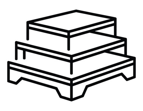 Plyo box vector illustration, isolated fitness equipment for plyometric training, strength, and agility exercises, minimal design for workout guides
