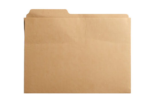 Brown file folder featuring a tab, providing a blank space for labeling and organizing important business documents, on transparent background