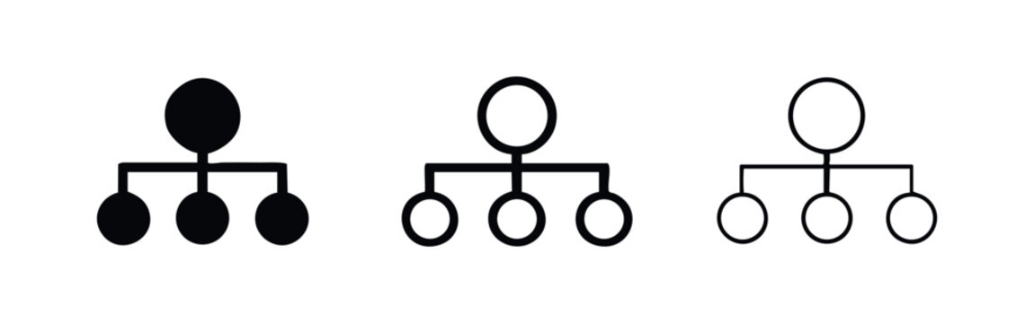 Organization Chart and Hierarchy Icon Set - Business Structure and Team Management Vector