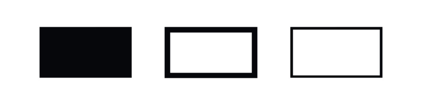 Empty square checkbox icon set. Blank box or placeholder symbol vector illustration.
