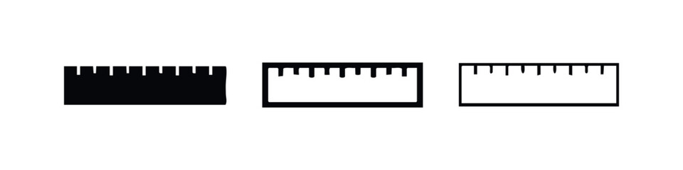 Fototapeta premium Ruler Measurement Tool Icons Set. Scale and Measuring Tape Symbols for Design and Education.