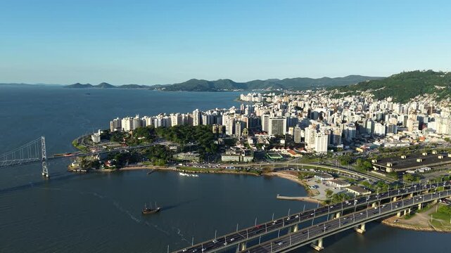 Florian&oacute;polis, Santa Catarina, Brasil. Vista a&eacute;rea da cidade de Florian&oacute;polis.