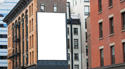 Blank billboards in downtown New York City. 