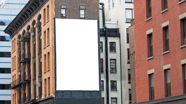 Blank billboards in downtown New York City.	