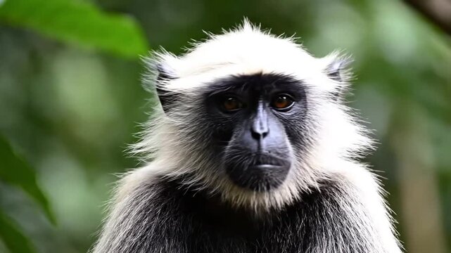 Close-up of a white-faced monkey.