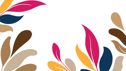 Fototapeta premium Abstract Colorful Falling Leaves on White Background - Organic Design