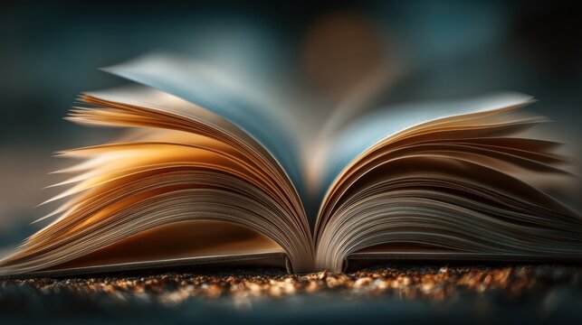 Flipping Book Pages in Natural Light Creating Motion Blur With a 50mm Lens and F2.0 Setting at a Cozy Reading Spot Indoors