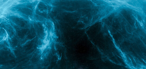 Blue Nebula and Starfield in Deep Space — Atmospheric Cosmic Clouds 3D Rendering © edb3_16