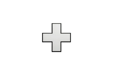 Obraz premium White plus sign, a universal symbol for addition, positive concepts, medical care, help, and increasing value