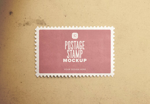 Horizontal Postage Stamp Mockup