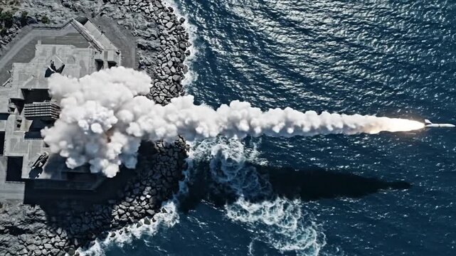 Top-Down Bird's-Eye View of Coastal Defense Drill