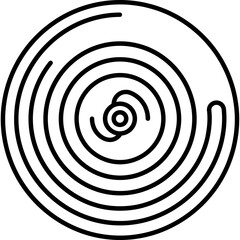 Naklejka premium Minimalistic watch mainspring barrel outline icon