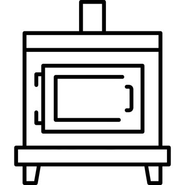 Minimalistic glass annealing kiln oven outline icon