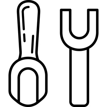 Minimalistic blacksmith fuller tool set outline icon