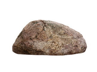 Large ancient granite boulder isolated on white background © fotomaster