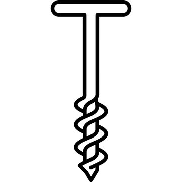 Minimalistic cooperage bung hole boring auger outline icon