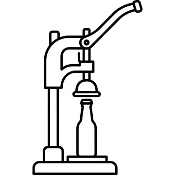 Minimalistic bench bottle capper outline icon