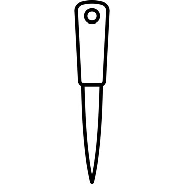 Minimalistic tapered marlinspike fid outline icon