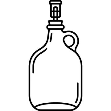 Minimalistic glass carboy fermenter jug outline icon